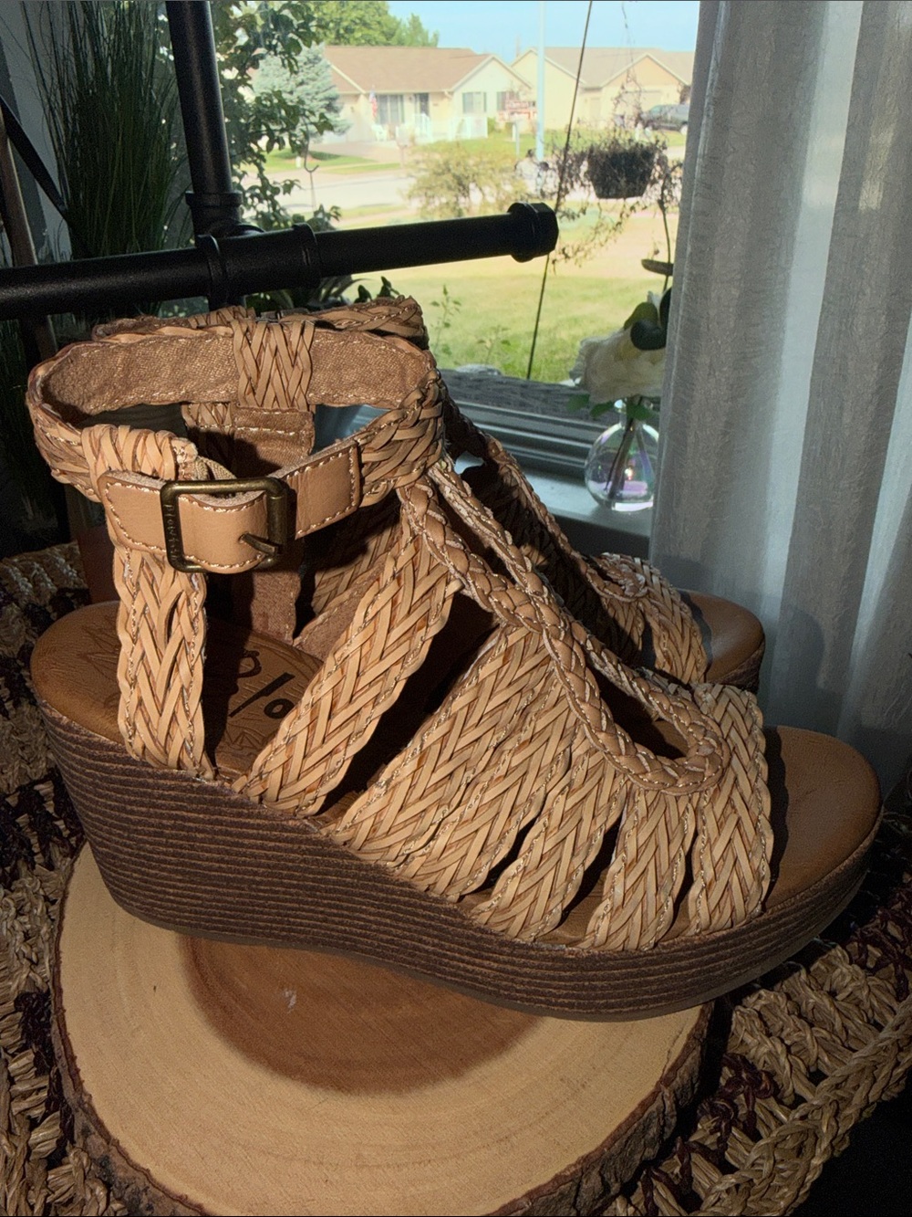 Blowfish Braided Espadrille Wedge Sandals - Tan - Picture 3 of 10